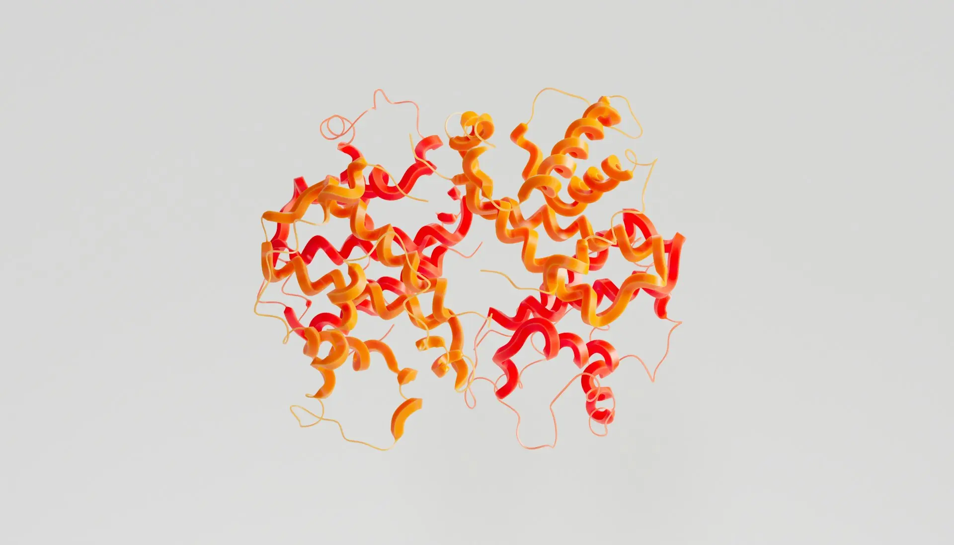 a group of orange and red objects floating in the air